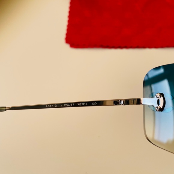 LIKE NEW🦋 RARE CHANEL BLUE RIMLESS CRYSTAL CC SUNGLASSES 4017-D - Picture 16 of 16